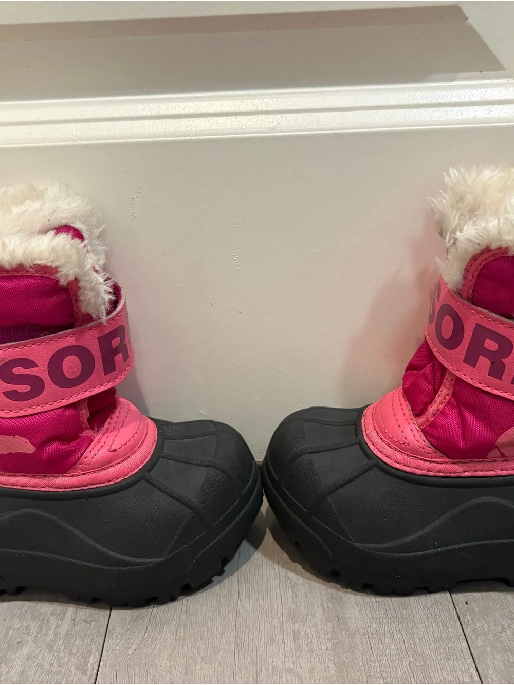 Sorel Pink Faux Fur Kids Winter Boots, 6t